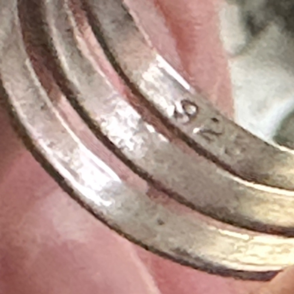 925 sterling silver 3 ring band sz 7 - Picture 4 of 9
